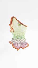 Jean Paul Gaultier Tropical Print Mesh Top