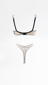 John Galliano Newspaper Bra & Thong Set