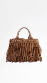 Prada Canapa Fringe Tote Bag