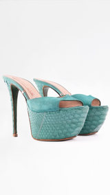 Gianmarco Lorenzi Embossed Python Leather Heels - EU 36