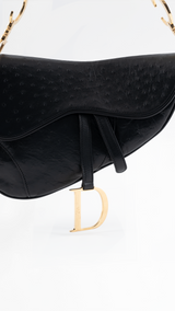 Dior Ostrich Leather Saddle Bag