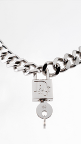 Dior Cuban Chain Padlock Necklace