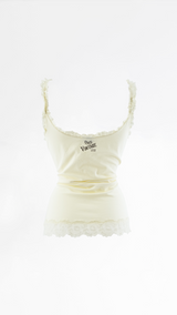 Dolce & Gabbana B-Natural Lace Trim Logo Tank Top