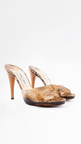 Jimmy Choo Python Leather Heels - EU 39
