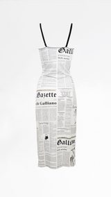 John Galliano Newspaper Print Slip Dress
