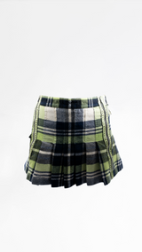 Dior Plaid Pleated Mini Skirt
