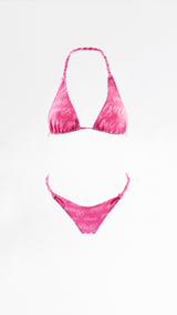 Dolce and Gabbana Pink Logo Bikini