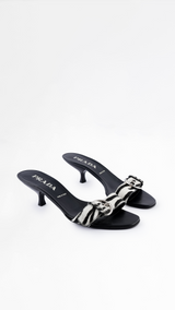 Prada Zebra-Print Calf Half Mules - EU 37.5