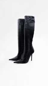 Gianmarco Lorenzi Python Leather Knee High boots
