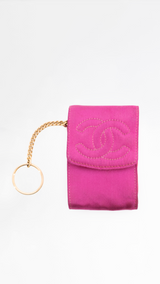 Chanel Satin CC Logo Pouch