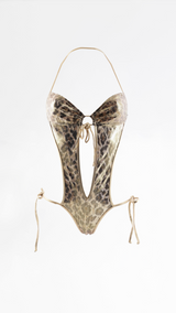 Dolce & Gabbana Metallic Leopard Print Swimsuit