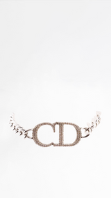 Dior CD Crystal Logo Necklace