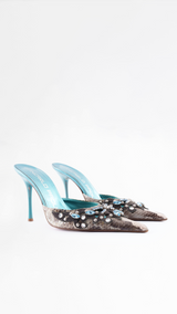 Giancarlo Paoli Python Rhinestone Heels - EU 38.5