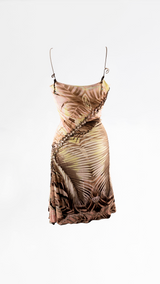 Roberto Cavalli Palm & Orchid Print Dress