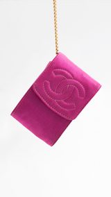 Chanel Satin CC Logo Pouch