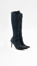Dior Denim Knee High Boots EU - 36.5