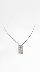 Dior Rhinestone Tag Necklace