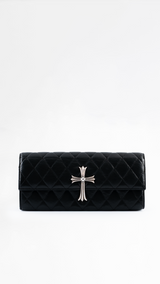 Chrome Hearts Dinner Quilted Leather Clutch Bag