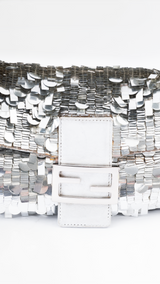 Fendi Silver Sequin Baguette