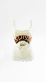 Dolce & Gabbana B-Natural Lace Trim Logo Tank Top