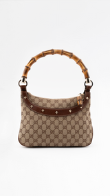 Gucci Monogram Anita Bamboo Top Handle Bag