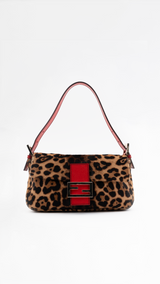 Fendi Leopard Print Pony Hair Baguette