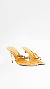 Giuseppe Zanotti Gold Snake Heels - EU 40