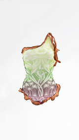 Jean Paul Gaultier Tropical Print Mesh Top