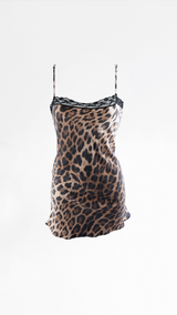 Roberto Cavalli Leopard Print Slip Dress