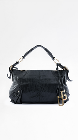 Dolce & Gabbana Python Embossed Leather Shoulder Bag