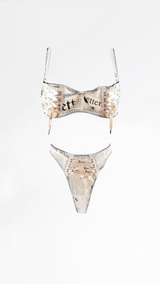 John Galliano Newspaper Bra & Thong Set