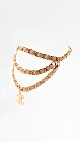 Chanel CC Lambskin Leather Chain Belt