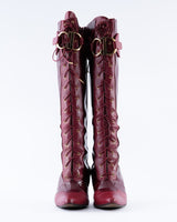 Dior Monogram Red Patent CD Boots - EU 39