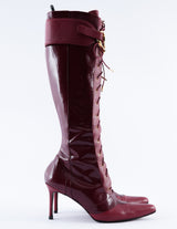 Dior Monogram Red Patent CD Boots - EU 39