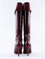 Dior Monogram Red Patent CD Boots - EU 39