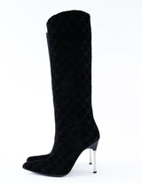 Gucci X Tom Ford Monogram Velvet Knee High Boots - EU 37.5