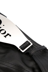 Dior Logo Plate Leather Trousers