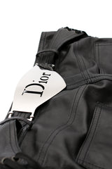 Dior Logo Plate Leather Trousers