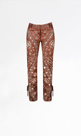 Dior Logo Plate Leather Trousers