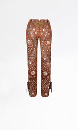 Dior Logo Plate Leather Trousers