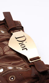 Dior Logo Plate Leather Trousers