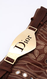 Dior Logo Plate Leather Trousers