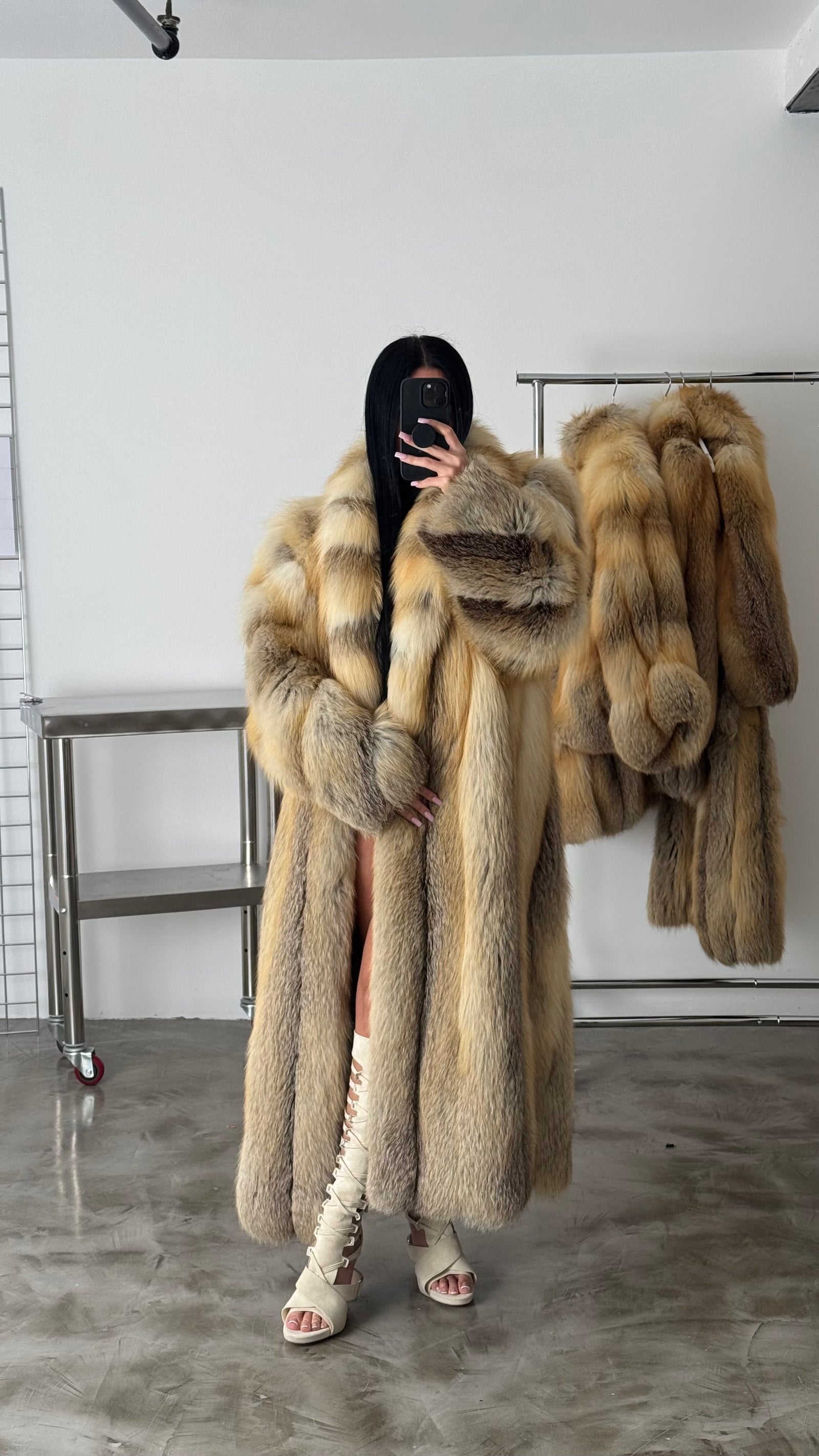 ジャケット・アウター FOX FUR pocket tailored middle coat FOX FUR pocket tailored middle coat