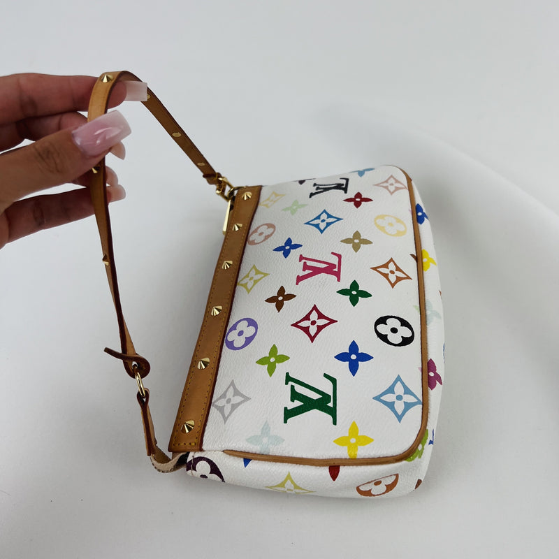 Authentic Louis Vuitton Vintage Multicolor Monogram Pochette 