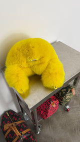 Fox Fur Trapper Hat - Yellow