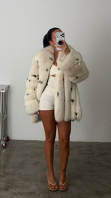 Vintage Fox Spotted Fur Coat