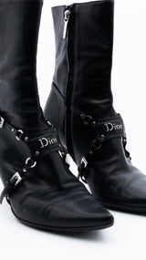 Dior Leather Bondage Boots