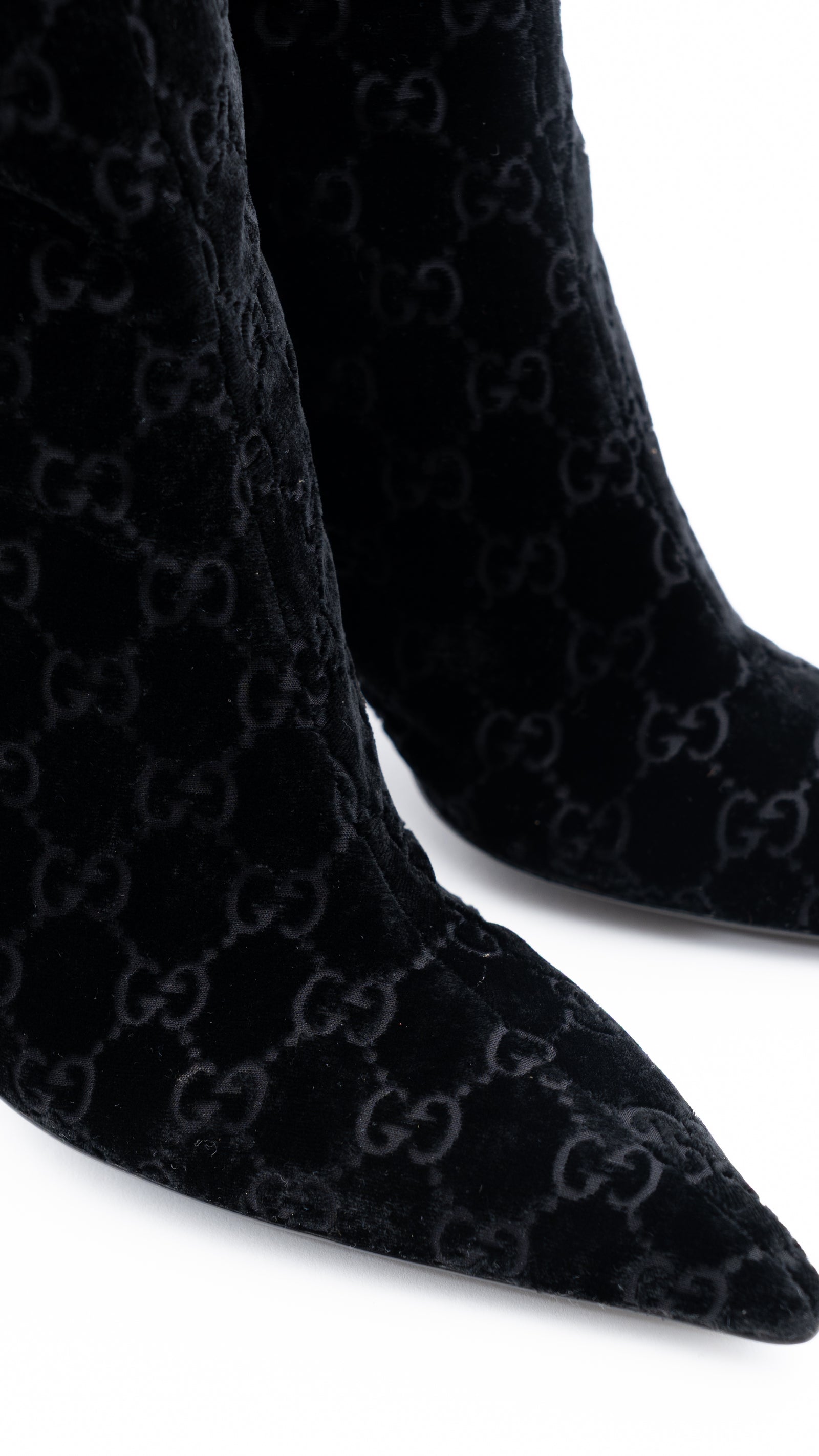 Gucci X Tom Ford GG Monogram Velvet Knee High Boots - EU 37 – Jean