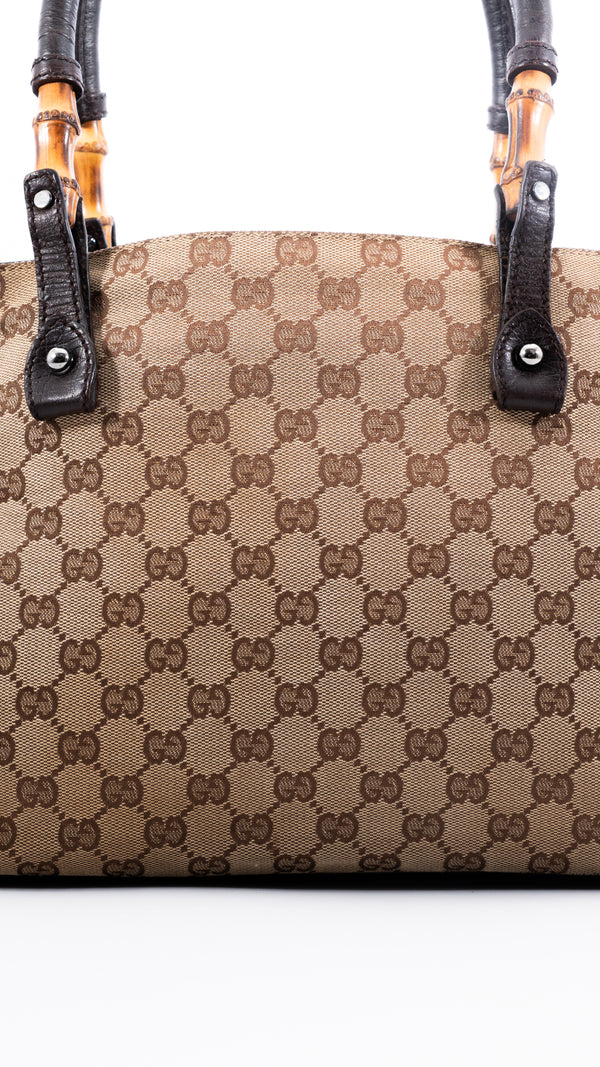 Gucci Monogram Bamboo Tote Bag