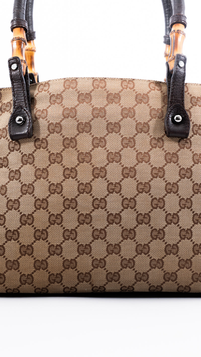 Gucci Monogram Bamboo Tote Bag